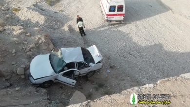 واژگونی و سقوط سواری پژو از پل در محور دهلران-مهران(پیچ های نصریان) ۳ مصدوم برجای گذاشت